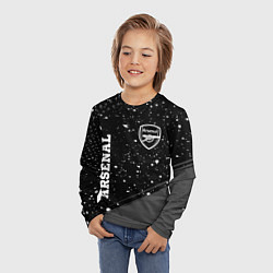 Лонгслив детский Arsenal sport на темном фоне вертикально, цвет: 3D-принт — фото 2