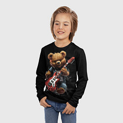 Лонгслив детский Большой плюшевый медведь играет на гитаре, цвет: 3D-принт — фото 2