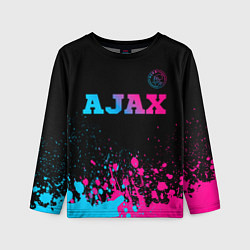 Лонгслив детский Ajax - neon gradient посередине, цвет: 3D-принт