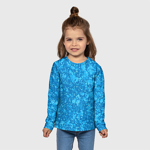 Детский лонгслив Ярко-голубой абстракция космический / 3D-принт – фото 5