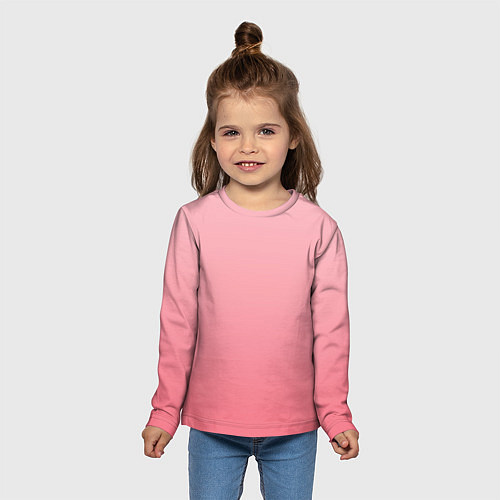 Детский лонгслив Нежный розовый градиент / 3D-принт – фото 5
