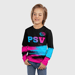 Лонгслив детский PSV - neon gradient посередине, цвет: 3D-принт — фото 2