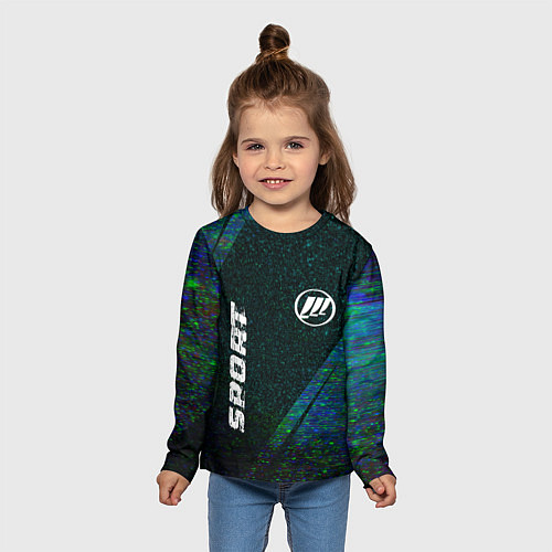 Детский лонгслив Lifan sport glitch blue / 3D-принт – фото 5
