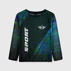 Лонгслив детский Mini sport glitch blue, цвет: 3D-принт