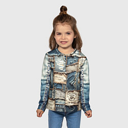 Лонгслив детский State California - пэчворк, цвет: 3D-принт — фото 2