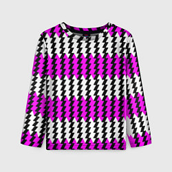 Детский лонгслив Вертикальные бело-розовые полосы