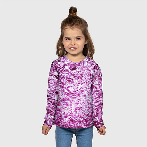 Детский лонгслив Сверкающая розовая фактура фольги / 3D-принт – фото 5
