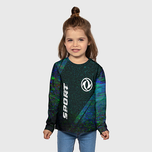 Детский лонгслив Dongfeng sport glitch blue / 3D-принт – фото 5