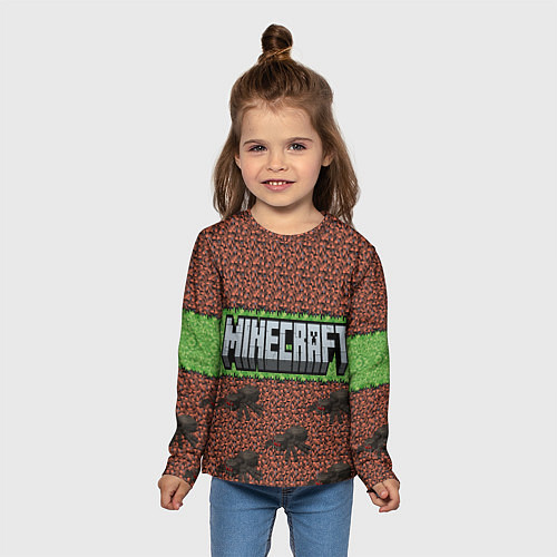 Детский лонгслив Minecraft logo with spider / 3D-принт – фото 5