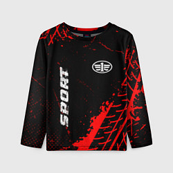 Лонгслив детский FAW red sport tires, цвет: 3D-принт