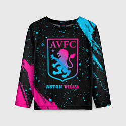 Лонгслив детский Aston Villa - neon gradient, цвет: 3D-принт