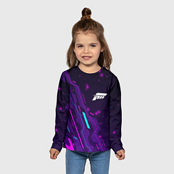 Лонгслив детский Forza Horizon neon gaming, цвет: 3D-принт — фото 2