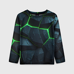 Детский лонгслив Abstract dark green geometry style