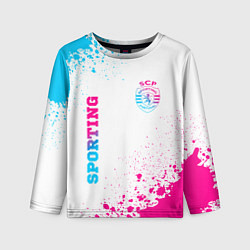 Лонгслив детский Sporting neon gradient style вертикально, цвет: 3D-принт