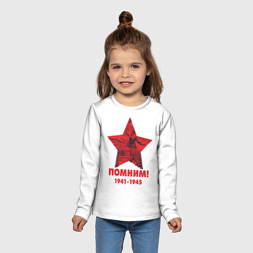 Детский лонгслив Помним День Победы / 3D-принт – фото 5