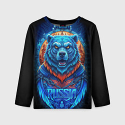 Лонгслив детский Ледяной белый русский медведь, цвет: 3D-принт