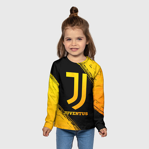 Детский лонгслив Juventus - gold gradient / 3D-принт – фото 5