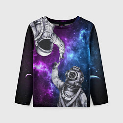 Лонгслив детский Сотворение космонавт и водолаз, цвет: 3D-принт