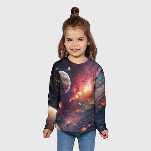 Детский лонгслив Космический мир / 3D-принт – фото 5