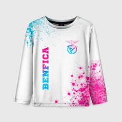 Лонгслив детский Benfica neon gradient style вертикально, цвет: 3D-принт