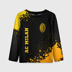 Лонгслив детский AC Milan - gold gradient вертикально, цвет: 3D-принт