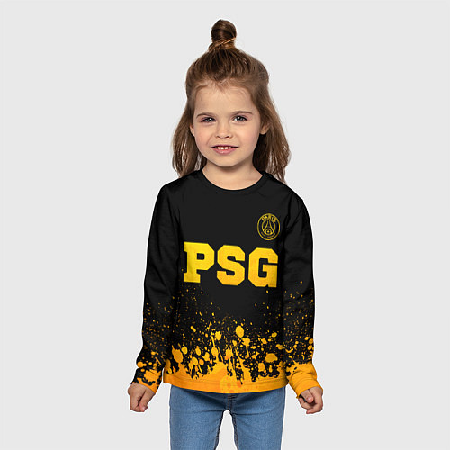 Детский лонгслив PSG - gold gradient посередине / 3D-принт – фото 5
