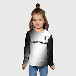 Лонгслив детский Aston Villa sport на светлом фоне посередине, цвет: 3D-принт — фото 2