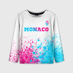 Лонгслив детский Monaco neon gradient style посередине, цвет: 3D-принт