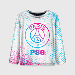 Лонгслив детский PSG neon gradient style, цвет: 3D-принт