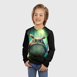 Лонгслив детский Тоторо в лесу от нейросети, цвет: 3D-принт — фото 2