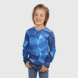 Лонгслив детский Синие ледяные плиты с разломом, цвет: 3D-принт — фото 2