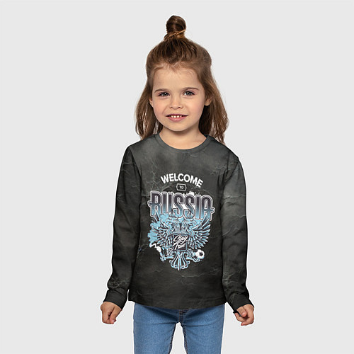 Детский лонгслив Добро пожаловать в Россию - stay true / 3D-принт – фото 5
