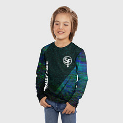 Лонгслив детский Sally Face glitch blue, цвет: 3D-принт — фото 2