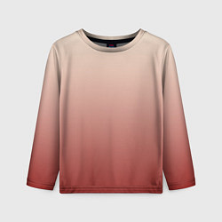 Детский лонгслив Градиент бежевый в красный