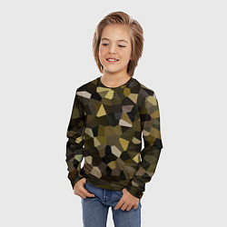 Лонгслив детский Мозаика оливковых оттенков, цвет: 3D-принт — фото 2