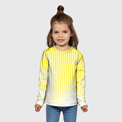 Лонгслив детский Вертикальные волнистые линии, цвет: 3D-принт — фото 2