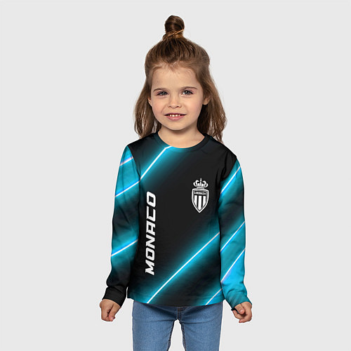 Детский лонгслив Monaco неоновые лампы / 3D-принт – фото 5