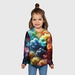 Лонгслив детский Яркий цветной дым, цвет: 3D-принт — фото 2