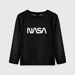 Лонгслив детский Nasa white logo, цвет: 3D-принт