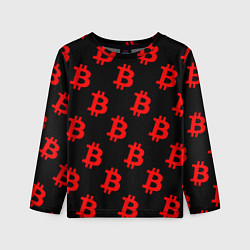 Детский лонгслив Bitcoin red logo money