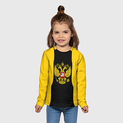 Лонгслив детский Имперская Россия краски герб, цвет: 3D-принт — фото 2