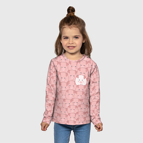 Детский лонгслив Свинки паттерн / 3D-принт – фото 5