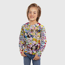 Лонгслив детский Right now NewJeans and Takashi Murakami, цвет: 3D-принт — фото 2