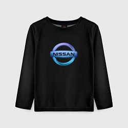 Лонгслив детский Nissan logo neon, цвет: 3D-принт
