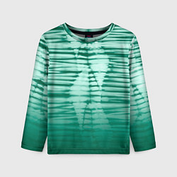 Лонгслив детский Tie-dye green stripes, цвет: 3D-принт