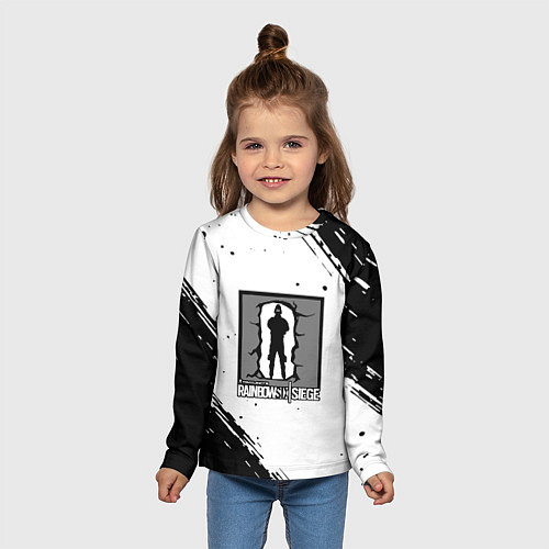 Детский лонгслив Rainbow six текстура лого шутер / 3D-принт – фото 5