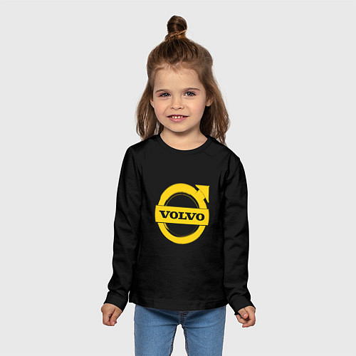 Детский лонгслив Volvo yellow logo / 3D-принт – фото 5
