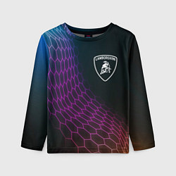 Детский лонгслив Lamborghini neon hexagon