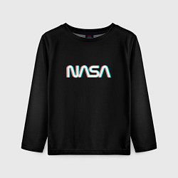 Лонгслив детский NASA glitch, цвет: 3D-принт