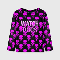 Лонгслив детский Watch dogs neon skull, цвет: 3D-принт